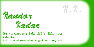 nandor kadar business card